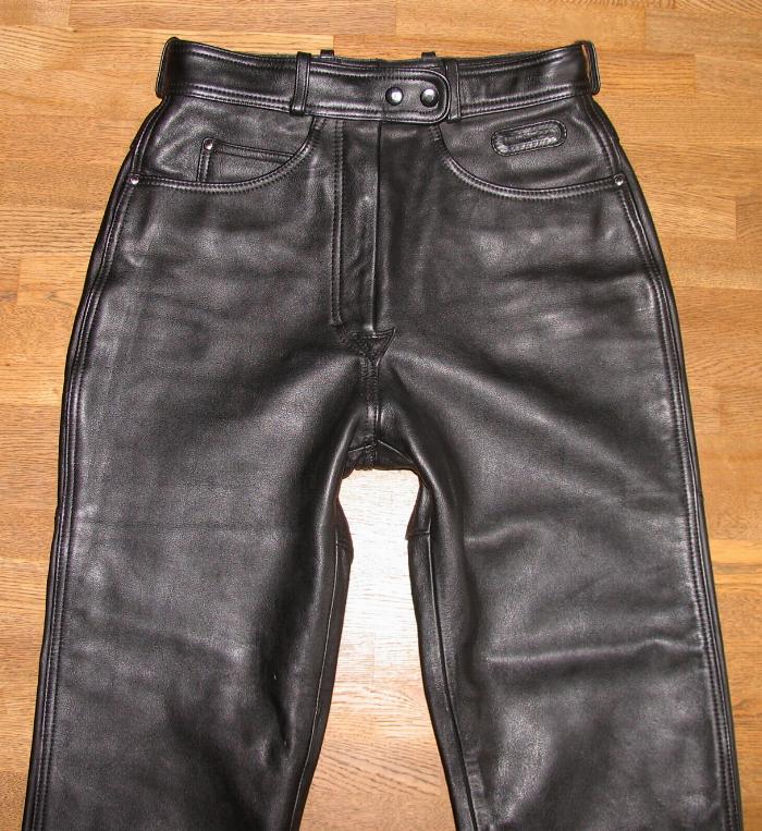 Hein Gericke Ladies Leather Jeans/Biker Pants Black with Red Zipper ca ...