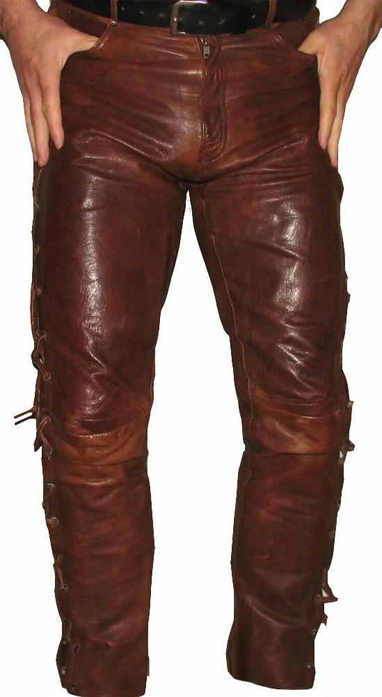 lederjeans braun herren